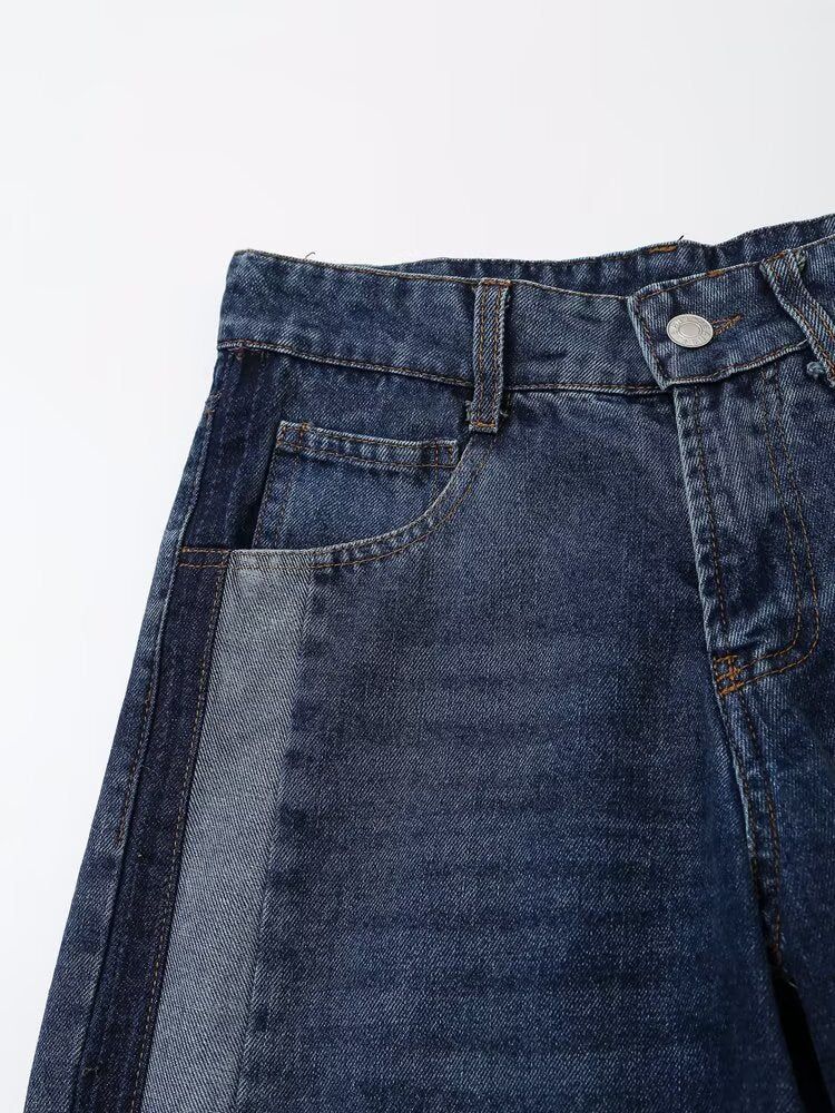 Autumn Women Denim Jacket Mid Waist Wide Leg Jeans Sets Women - Modestly Vogue 