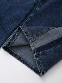Autumn Women Denim Jacket Mid Waist Wide Leg Jeans Sets Women - Modestly Vogue 