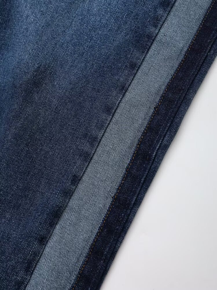 Autumn Women Denim Jacket Mid Waist Wide Leg Jeans Sets Women - Modestly Vogue 