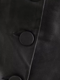 Black Women Single Breasted Short Faux Leather Off Neck Tight Backless Small Tube Top