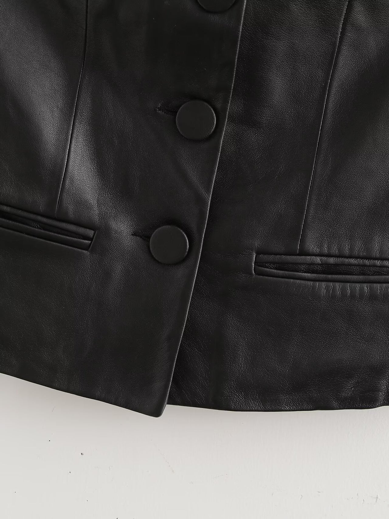 Black Women Single Breasted Short Faux Leather Off Neck Tight Backless Small Tube Top