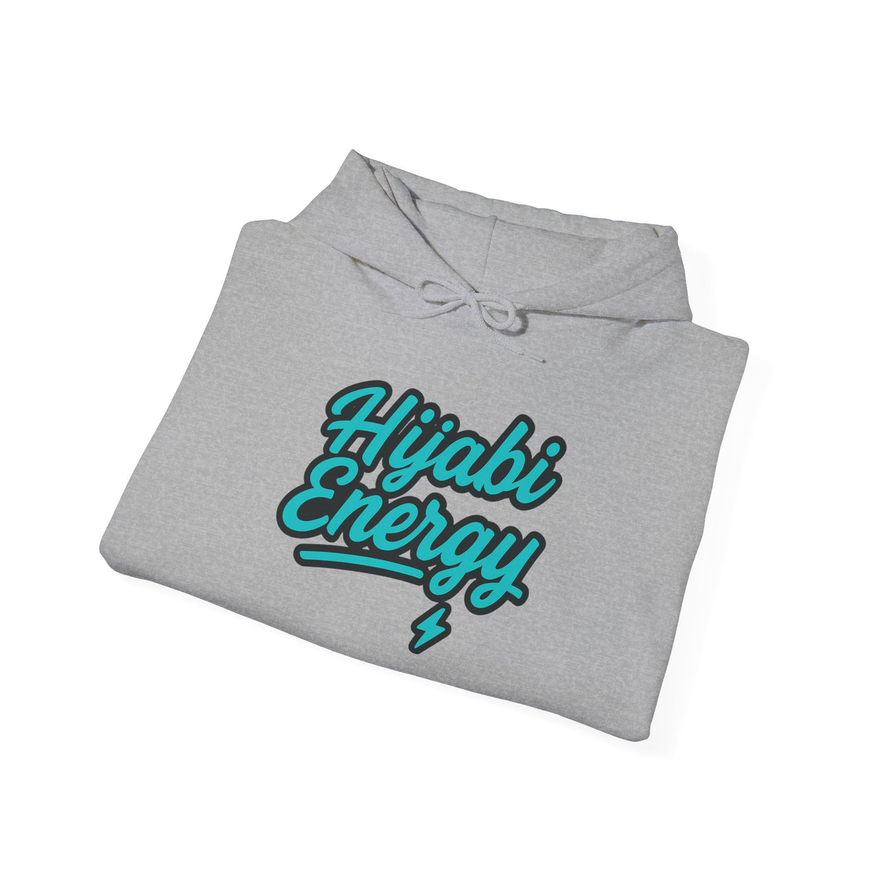 Hijabi Energy™  Hoodie — Bold Gold Script Hooded Sweatshirt