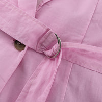 Cotton Cardigan Short Dress with Polo Collar & Lace-up Shirt Style - Modestly Vogue 