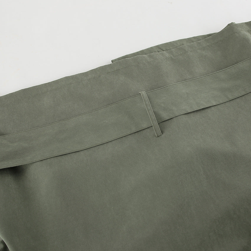 High End French Large Collared Lace up Windbreaker Women Autumn Coat - Modestly Vogue 