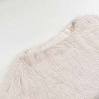 Winter Women round Neck Artificial Fur Effect Short Sweater Loose Top