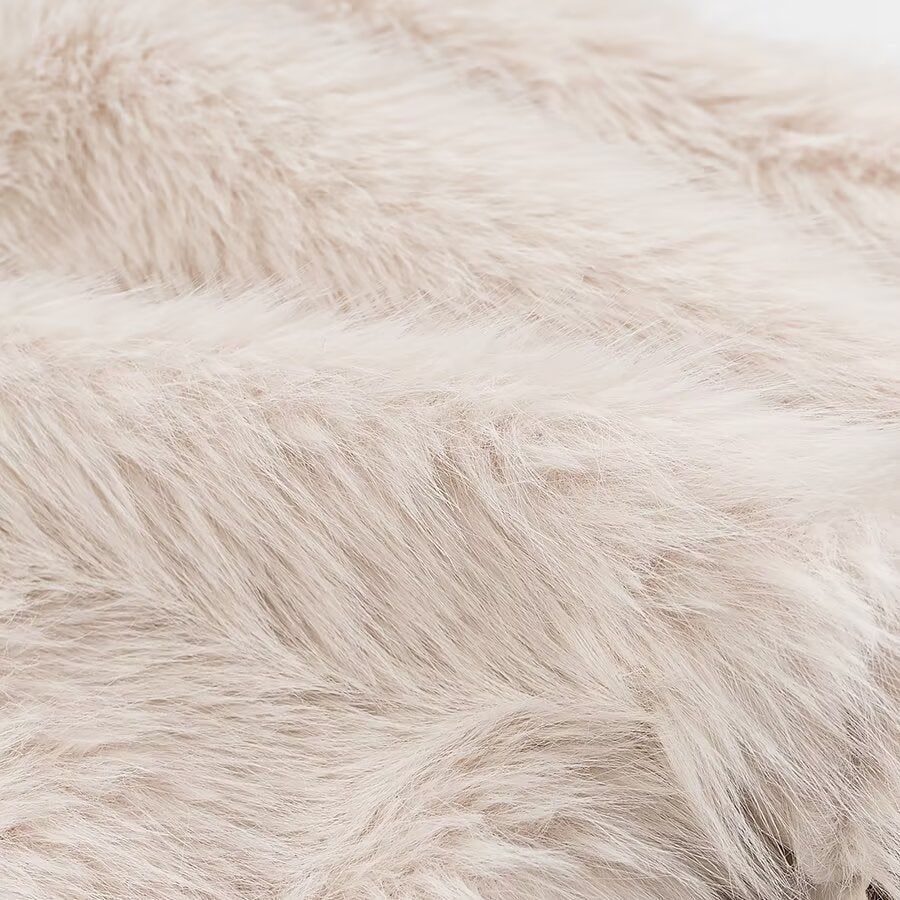 Winter Women round Neck Artificial Fur Effect Short Sweater Loose Top