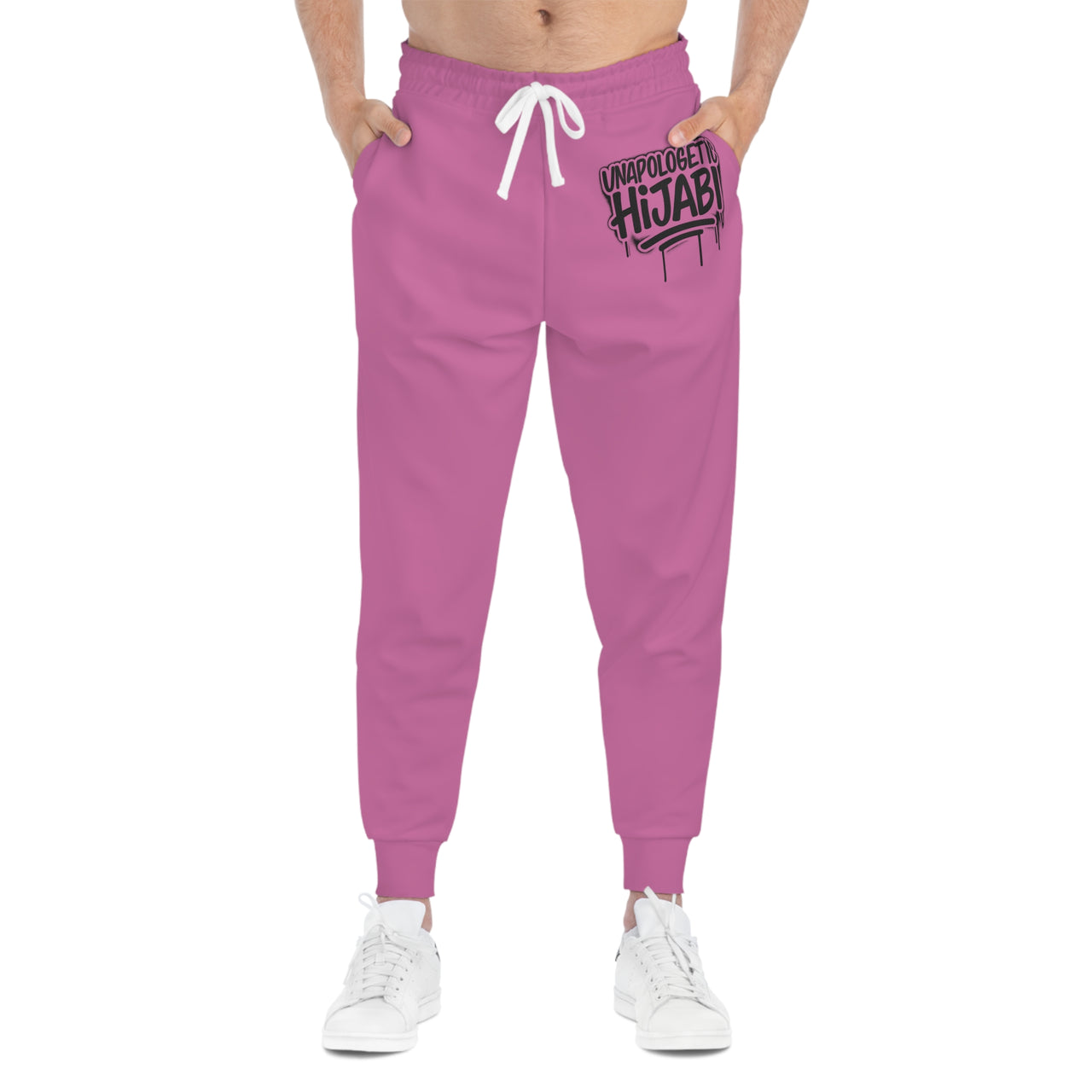 Athletic Joggers —Pink "Unapologetic Hijabi" Graphic Streetwear Sweatpants