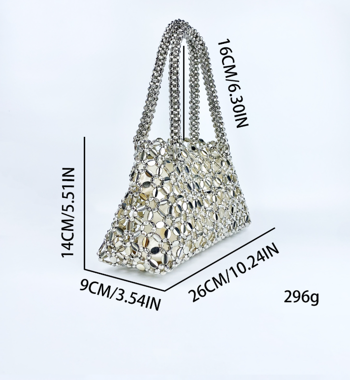 Handmade Pearl Woven Tote Bag – Hollowed Underarm Handbag