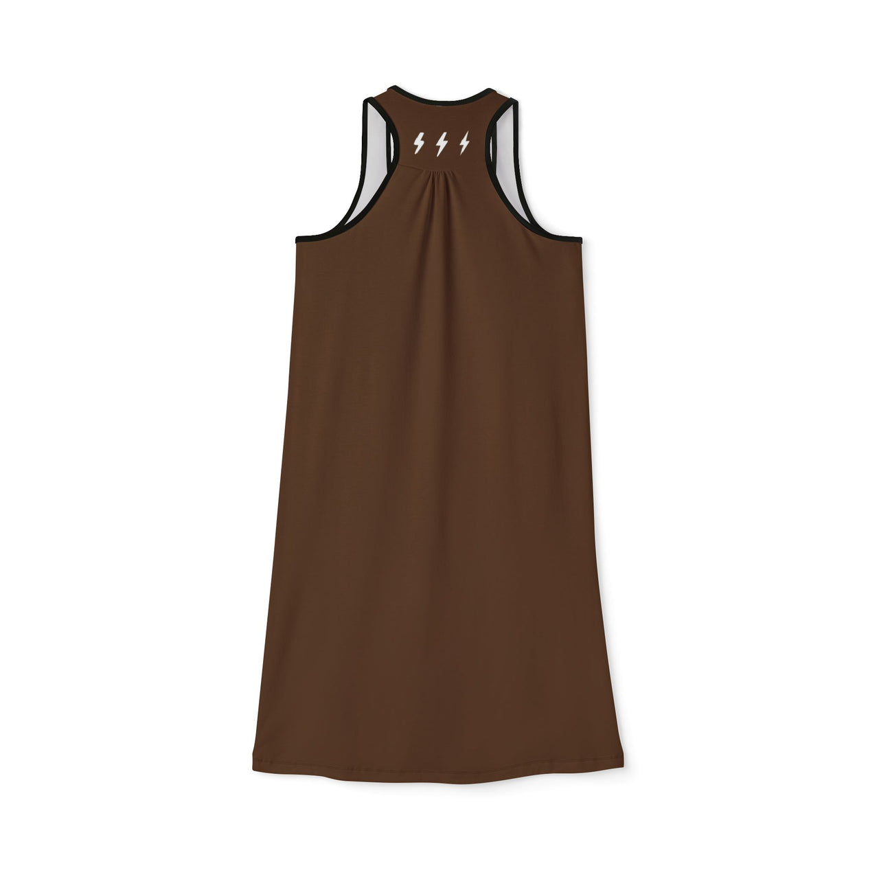 Brown Racerback Layering Athletic Dress — Hijabi Energy Minimal Script