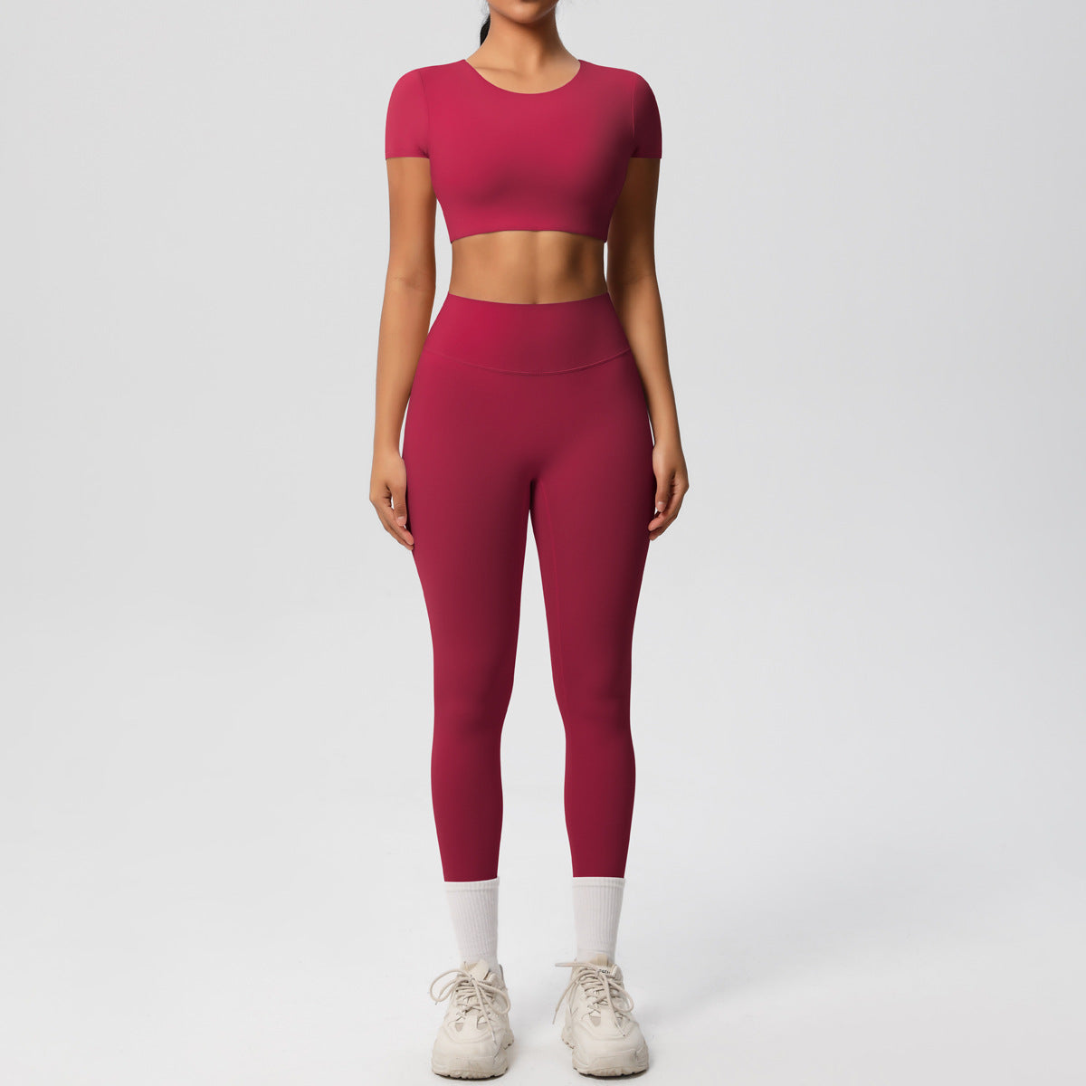 Nude Feel Hip Raise Yoga Set – High Waist Fitness Pants &  Bra Top