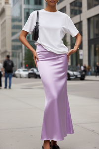 Satin Skirt for Women – Casual Spring Summer Style - Modestly Vogue 