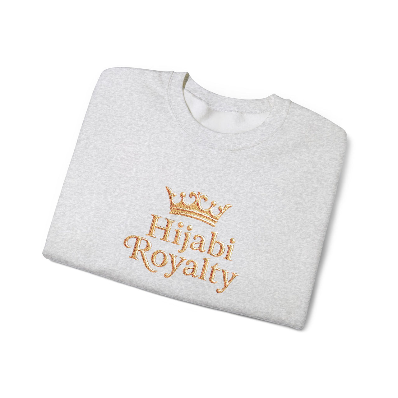 Hijabi Royalty™ Crewneck Sweatshirt — Gold Crown Graphic, Modest Fashion Gift