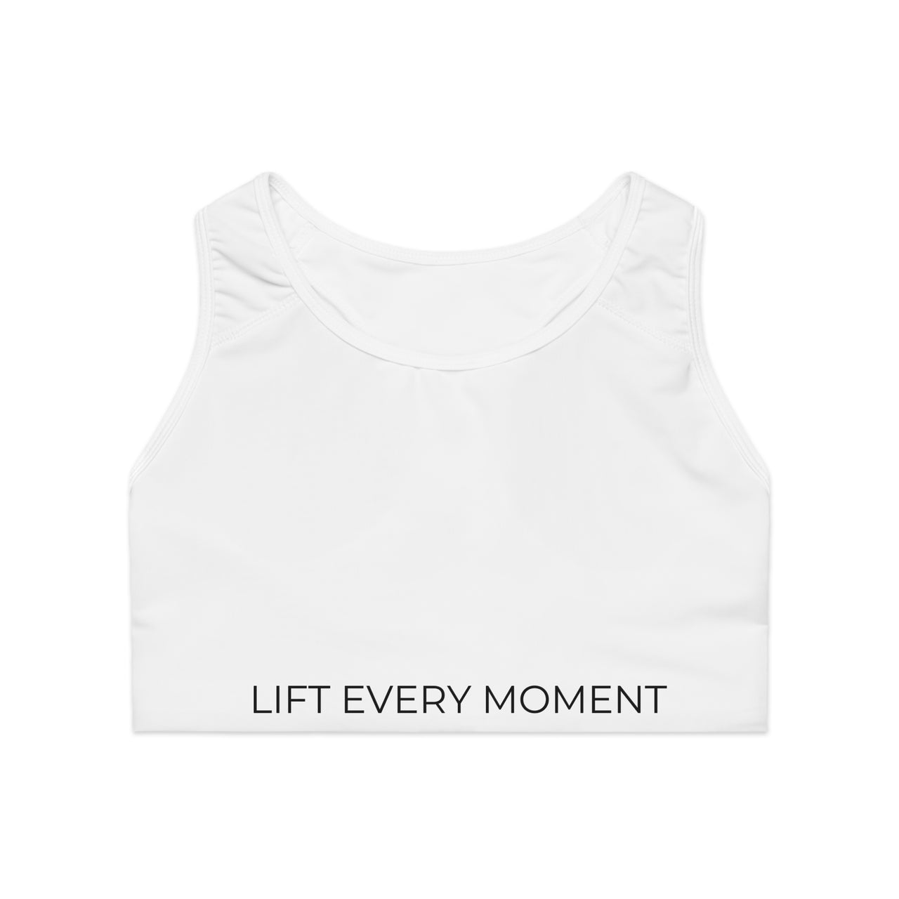 Sports Bra — 'Lift Every Moment' Minimalist Activewear for Gym & Yoga White
