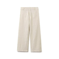 Women Clothing Retro Puff Sleeve Embroidered Shirt High Waist Wide Leg Pants - Modestly Vogue 