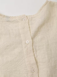 Women Clothing Retro Puff Sleeve Embroidered Shirt High Waist Wide Leg Pants - Modestly Vogue 