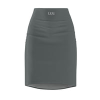 Grey High-Waist LEM Pencil Skirt — Sleek Office & Evening Wear - Modestly Vogue 
