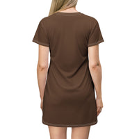 Brown T-Shirt Skater Dress Hijabi Energy Athletic Tunic