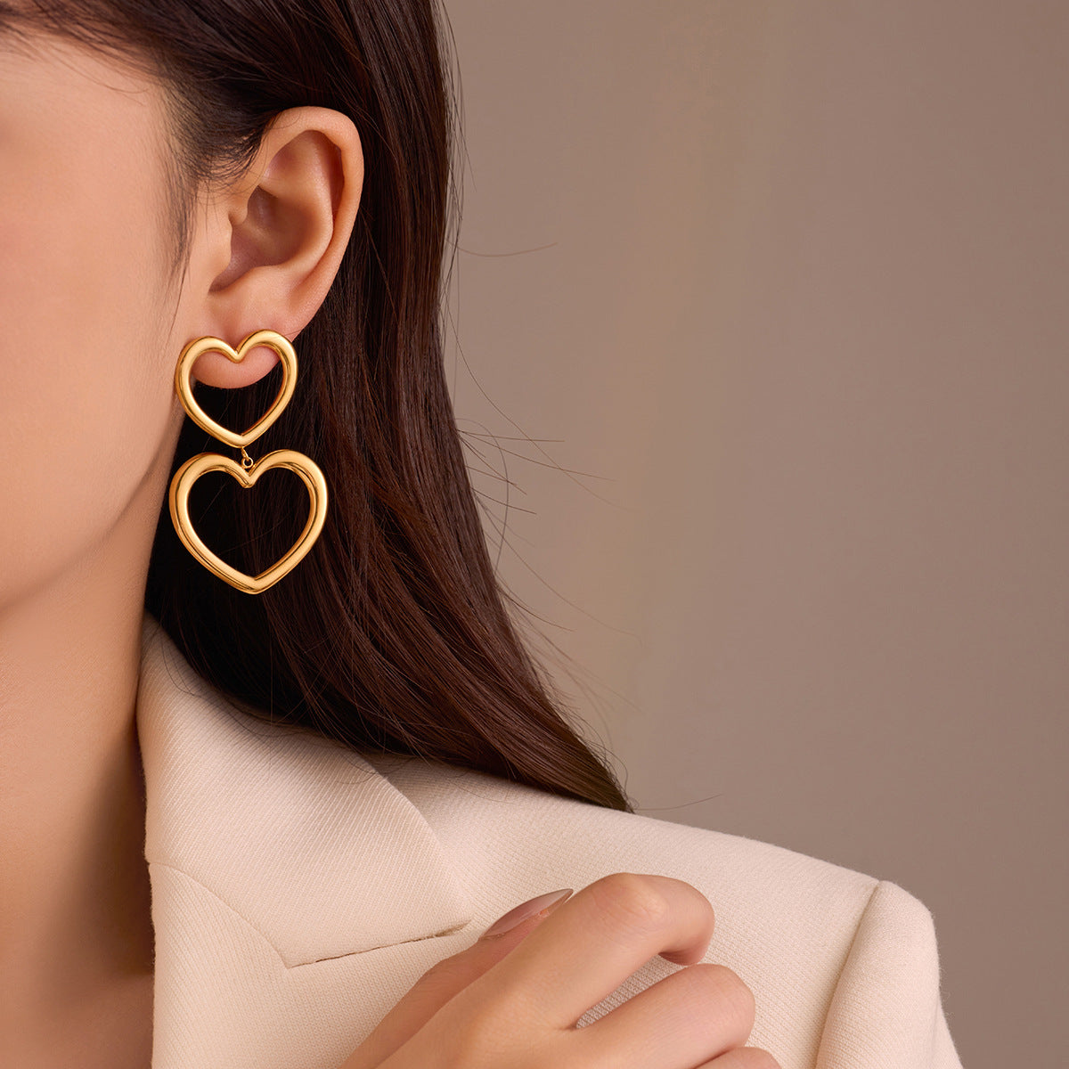 Heart 18K Gold Plating Heart Earrings - Modestly Vogue 