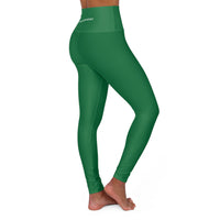 Lift Every Moment Pink Logo On High-Waisted Yoga Leggings Green