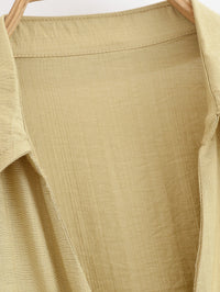 Women Hunting Long Sleeve Collared Shirt Elastic Waist Wide Leg Pants - Modestly Vogue 
