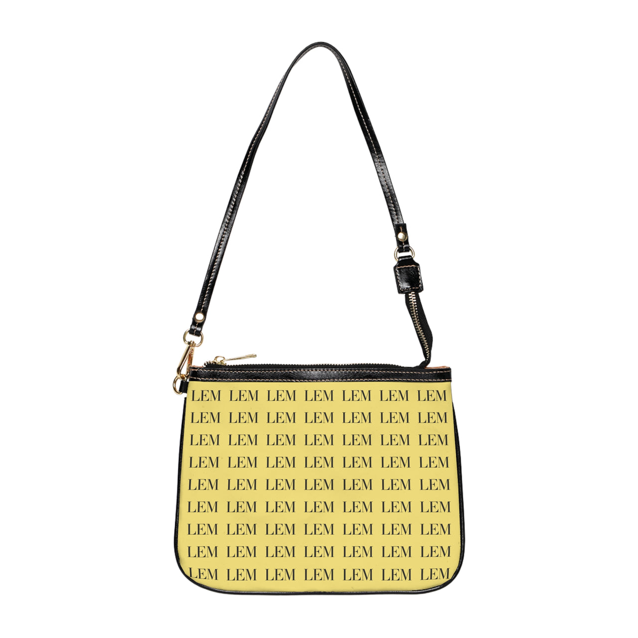 LEM Signature Monogram Mini Shoulder Bag — Butter Yellow & Black LEM Pattern - Modestly Vogue 