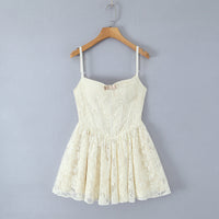 Lace Embroidered Boning Corset Suspender Dress – Slim Fit Summer - Modestly Vogue 