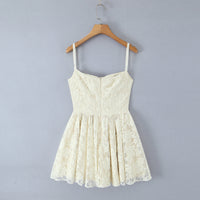 Lace Embroidered Boning Corset Suspender Dress – Slim Fit Summer - Modestly Vogue 