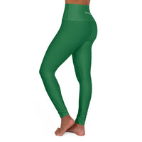 Lift Every Moment Pink Logo On High-Waisted Yoga Leggings Green