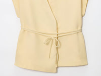 Spring Women Clothing Sleeveless Top Wide Leg Pants Waist Trimming Women Sest - Modestly Vogue 