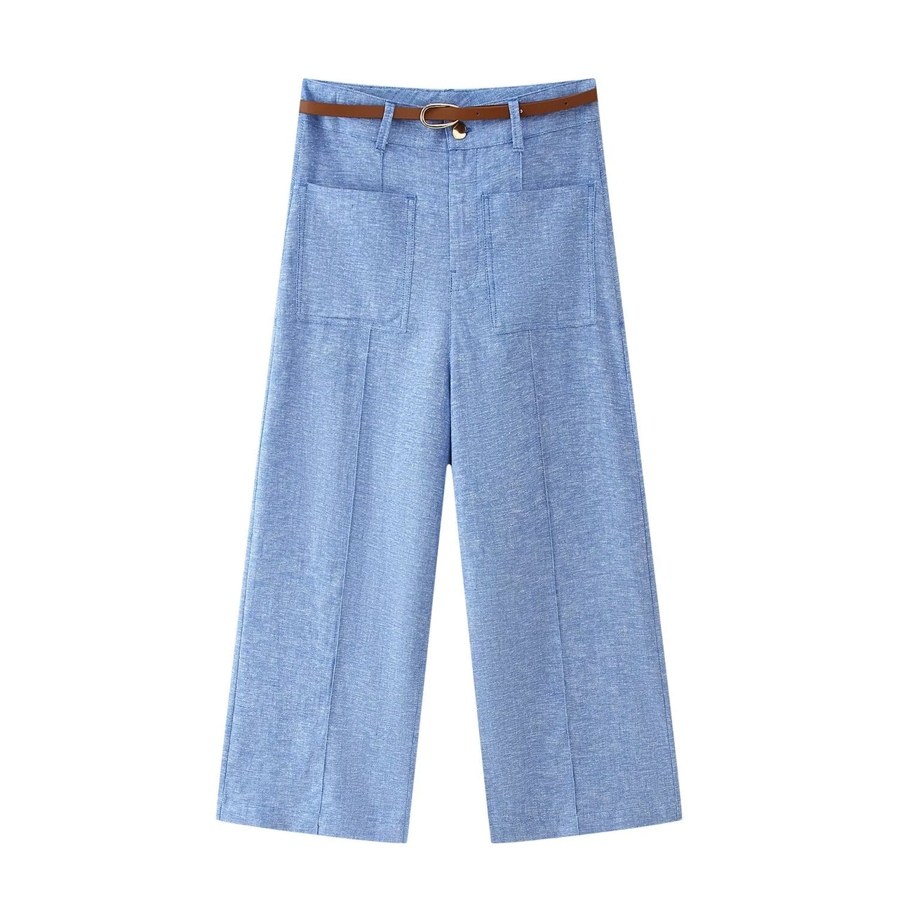Summer Linen Double Breasted Vest Wide Leg Pants Sets - Modestly Vogue 
