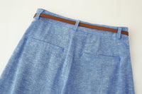 Summer Linen Double Breasted Vest Wide Leg Pants Sets - Modestly Vogue 