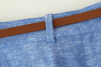 Summer Linen Double Breasted Vest Wide Leg Pants Sets - Modestly Vogue 