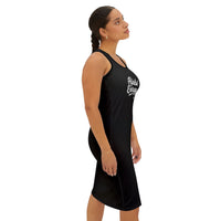 Black Racerback Layering Athletic Dress — Hijabi Energy Minimal Script - Modestly Vogue 