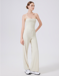 Nude-Feel Halter Yoga One-Piece | Autumn/Winter Activewear - Modestly Vogue 