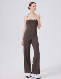 Nude-Feel Halter Yoga One-Piece | Autumn/Winter Activewear - Modestly Vogue 