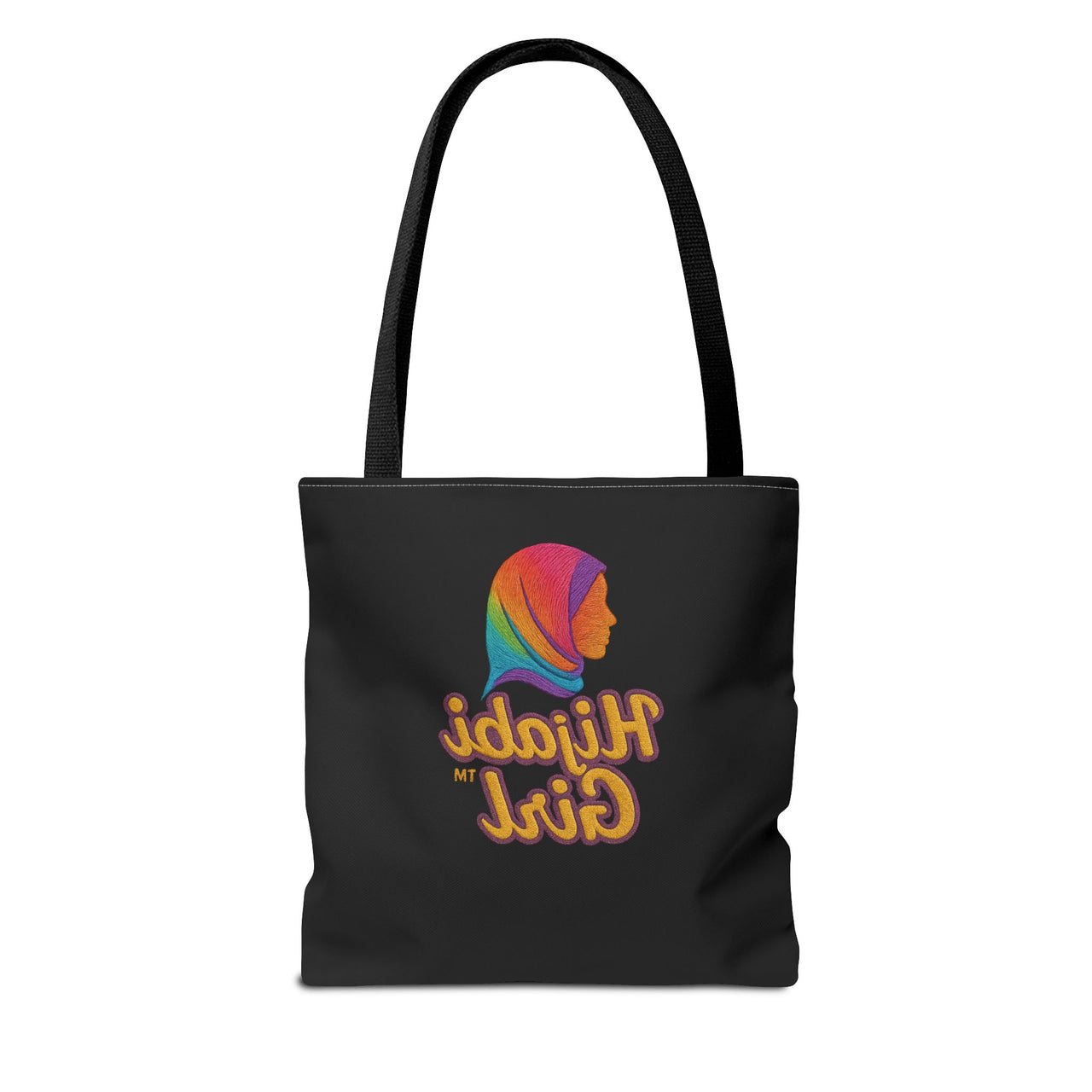 Colorful Hijabi Girl Tote Bag - Stylish and Functional for Every Occasion BLACK