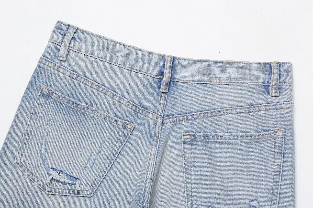 Blue Autumn Minority All Match Casual Loose Retro Jeans - Modestly Vogue 