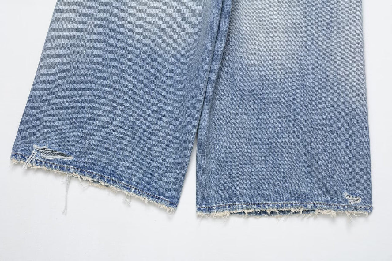 Blue Autumn Minority All Match Casual Loose Retro Jeans - Modestly Vogue 