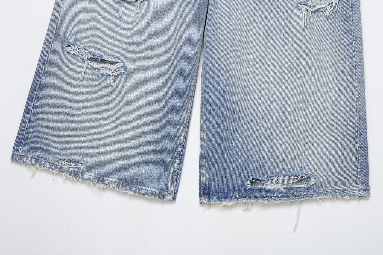 Blue Autumn Minority All Match Casual Loose Retro Jeans - Modestly Vogue 