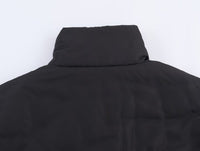 Black Cropped Bomber Workout Coat Jacket - Modestly Vogue 