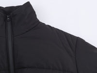Black Cropped Bomber Workout Coat Jacket - Modestly Vogue 