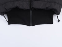 Black Cropped Bomber Workout Coat Jacket - Modestly Vogue 