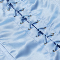 Satiny Tie Back Lace Layering Corset Bustier - Modestly Vogue 