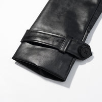 Fashionable Casual Faux Leather Long Trench Coat for Women