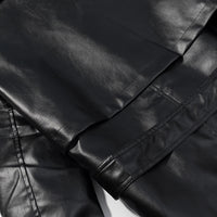 Fashionable Casual Faux Leather Long Trench Coat for Women