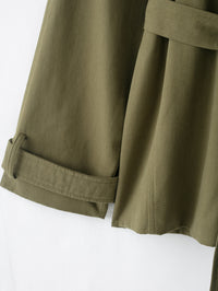 Women Stand Collar Belted Trench Windbreaker Coat - Modestly Vogue 