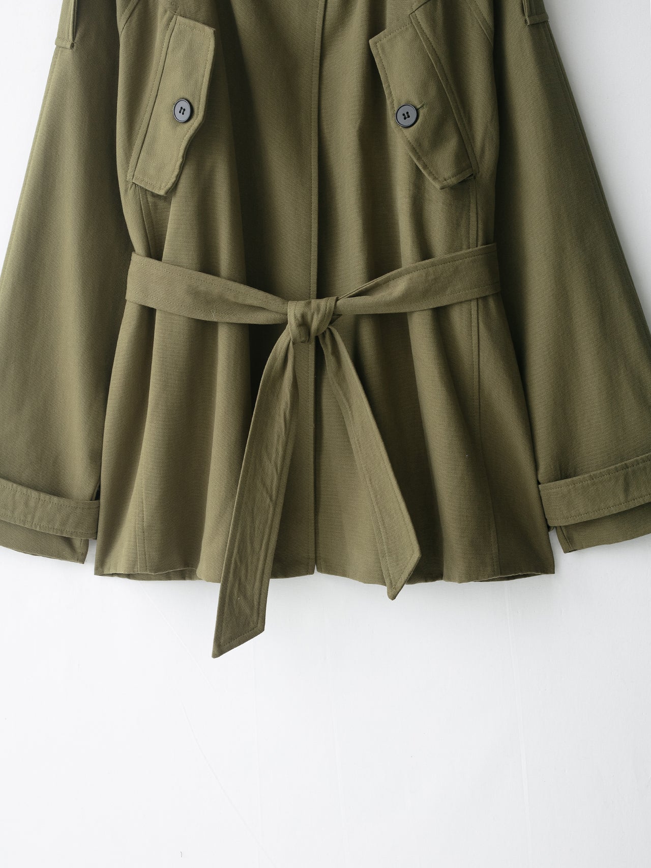 Women Stand Collar Belted Trench Windbreaker Coat - Modestly Vogue 