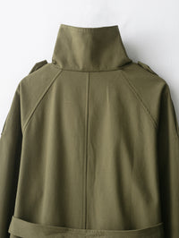 Women Stand Collar Belted Trench Windbreaker Coat - Modestly Vogue 