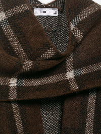 Women Clothing Popular Plaid Scarf Knitted Short Overcoat Cardigan