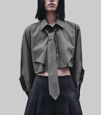 Fall Women’s Cool Short Shirt Tie Top – Casual & Trendy